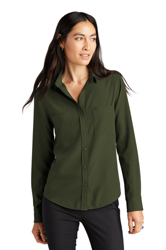Mercer+Mettle® Women's Stretch Crepe Long Sleeve Camp Blouse