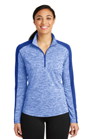 Sport-Tek® Ladies PosiCharge® Electric Heather Colorblock 1/4-Zip Pullover